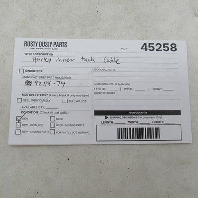 Harley Davidson Genuine NOS Tachometer Inner Cable 92118-74