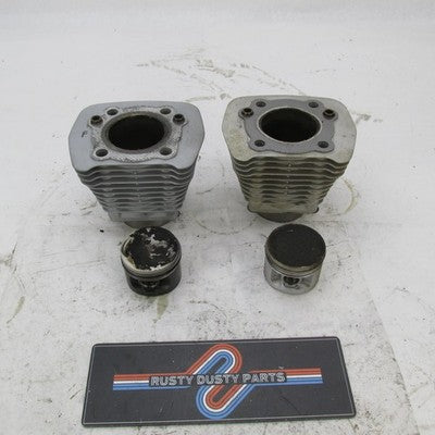 Pair of Harley OEM 86-03 Sportster 883 Cylinder Jugs & Pistons Silver