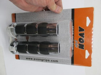 Avon NOS Harley Rival Air Cushioned Grips Chrome 0630-1191