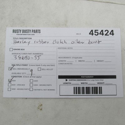 Harley-Davidson OEM NOS Rubber Clutch Oiler Boot 38690-55