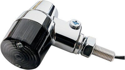 K & S Chrome Aluminum Marker Lights Round #3 with Smoke Lens - Single