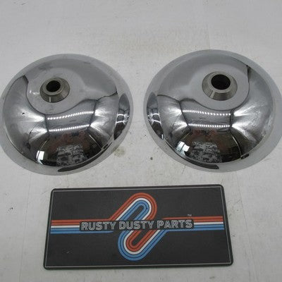 Pair of Harley-Davidson OEM 8.25" x 1" I.D. Chrome Dome Hub Cap Covers