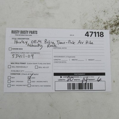 Harley OEM 97-08 Touring Police Tour-Pak Radio Mount & License Holder