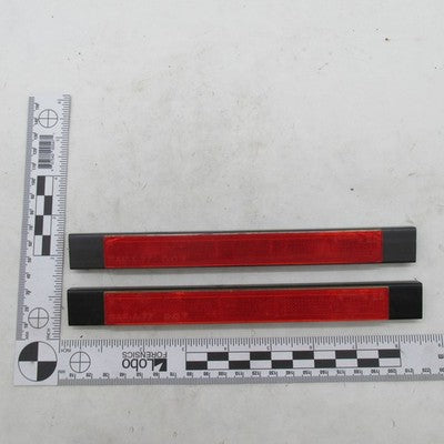 Pair of Harley Davidson OEM Saddlebag Red Latch Reflectors w/ Hardware
