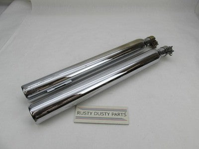 Harley Davidson Pair Chrome Exhaust Aftermarket Mufflers