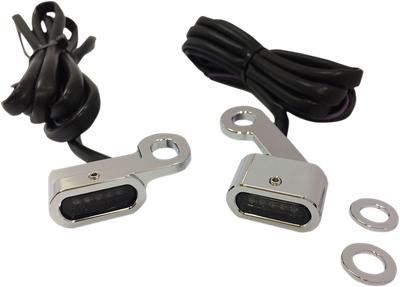 Drag Specialties LED Handlebar Marker Lights Chrome/Smoke/Amber 2040-2137