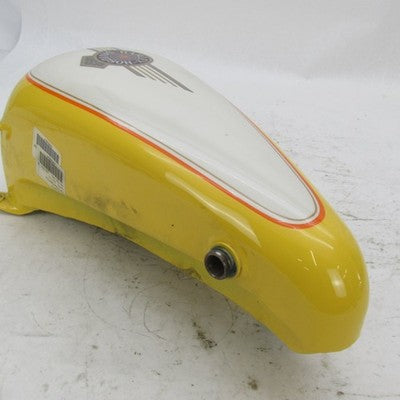 Harley Davidson OEM Left Fuel Tank Yellow White Painted FLSTF Fat Boy