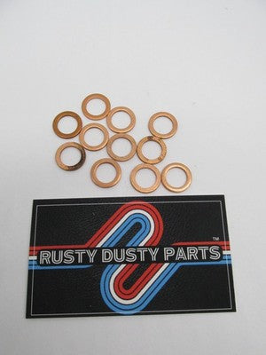 Lot of 11 Harley-Davidson NOS 3/8" x 9/16" x 1/16" Copper Washers 6033