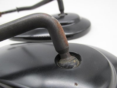 Pair of Harley-Davidson Genuine Black Teardrop Short Stem Side Mirrors