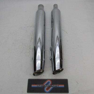 Harley OEM Stock 17-25 Touring Chrome Mufflers Pair 64900235B 64900236