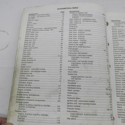 Harley Davidson Official Factory 2001 Softail Models Parts Catalog 994