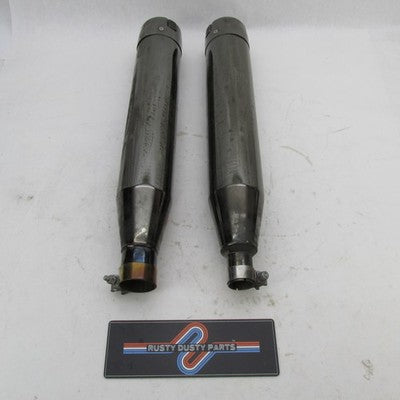 Set of Harley OEM Stock 17-24 CVO Scorched Chrome Mufflers 64901339 64