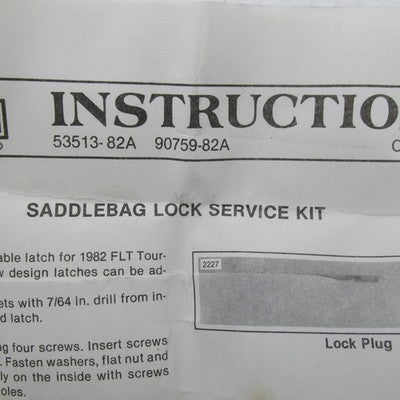 Harley Davidson OEM NOS Tour pack Latch Lock Service Kit 53513-82A