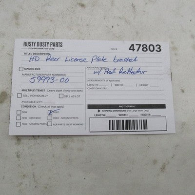 Harley Davidson OEM Softail Standard License Plate Bracket w/ Reflecto