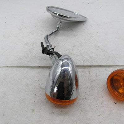 Harley Davidson Pair of Chrome Rear View Mirrors with Bullet Amber Tur