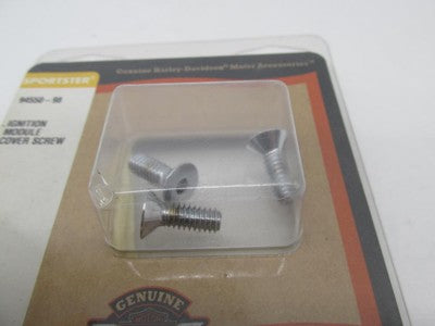 Harley Davidson Genuine NOS Chrome Ignition Module Cover Screws 94550-
