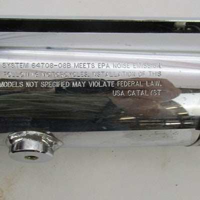 Pair Harley OEM Chrome Catalytic Slip-On Exhaust Mufflers FXST 08-17 6