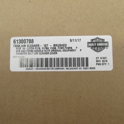 Harley Davidson Genuine NOS Brushed Chrome 107 Air Cleaner Trim 613007