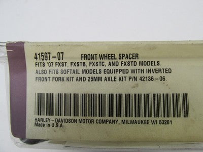 Harley-Davidson Genuine NOS Softail Front Wheel Spacers 41597-07
