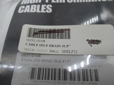 Drag Specialties Harley Davidson 41.5" Stainless Braided Idle Cable 06