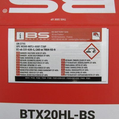 BS Battery NIB 12V 18AH 310CCA Maintenance Free Battery BTX20HL-BS