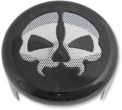 Drag Specialties Split Skull Horn Cover Black/Chrome 2107-0250