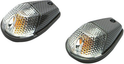 K & S Flush Mount Marker Lights Carbon/Clear Lens - Single Filament 25