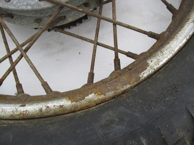 Vintage Trials Bike Rear  18X4.0" Wheel w/ Dunlop Trials Tire