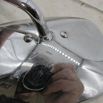 Pair of Harley OEM Chrome Short Stem Mirrors *1 is Cracked* 91875-88 9