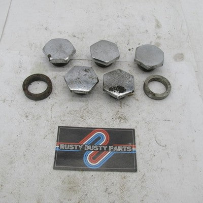 Mixed Lot of 5 Vintage OEM Triumph BSA 26.2mm Fork Tube Caps & Parts