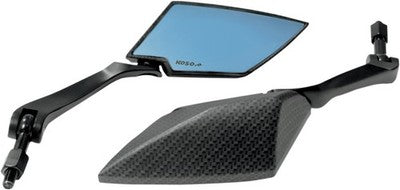 Koso TT-Style Mirrors Carbon-Style Shell - Blue Lens OA016CK6