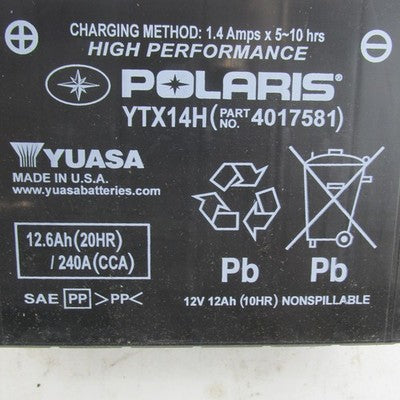 Polaris OEM NOS 12V 12.6AH 240CCA Indian YTX14H AGM Battery 4017581