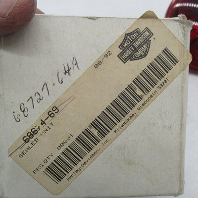 Vintage Harley Davidson OEM Single 12v Red Lens Pursuit and Spot Lamp