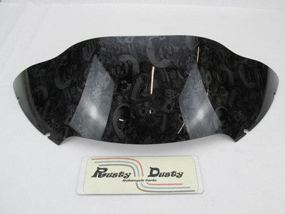 Harley-Davidson 1999-08 Smoked Fairing Windshield w/ Skull Graphics T1