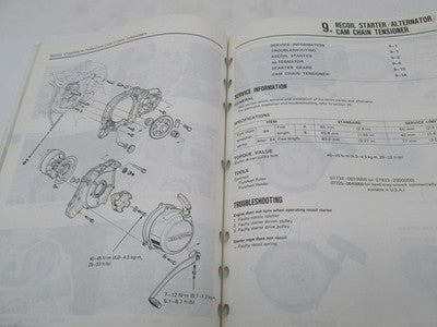 Honda Official Factory 1984-1985 ATC125M Trike Three Wheeler Service S