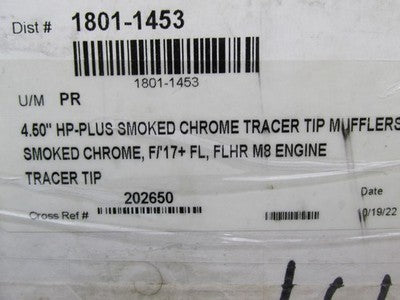 Khrome Werks NOS HP Plus 4.5" Slip-On Mufflers Smoked Chrome 1801-1453