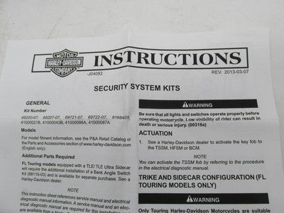 Harley-Davidson Genuine NOS Softail Security System Kit 41000021B