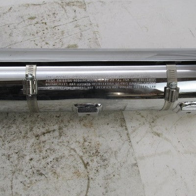 Pair of Harley OEM Softail Fat Boy Deuce Mufflers w/ Shields 65890-00