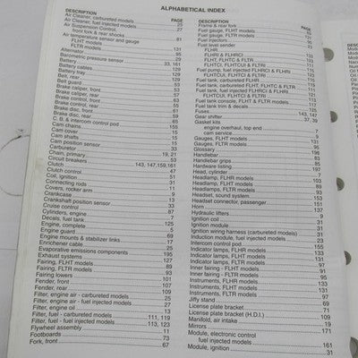 Harley Davidson Official Factory 2001 FLT Models Parts Catalog  99456-