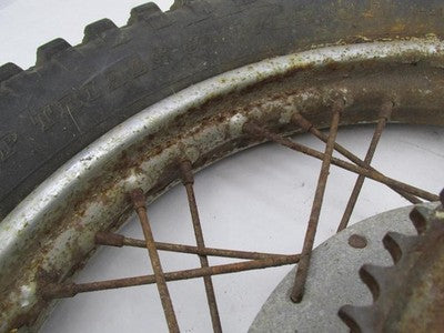 Vintage Trials Bike Rear  18X4.0" Wheel w/ Dunlop Trials Tire