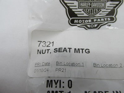 Harley Davidson Genuine NOS Seat Mounting Nut 7321