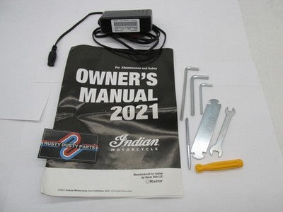 Indian Genuine OEM FTR Mini Electric Razor Charger, Owners Manual, and