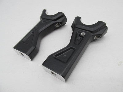 Pair of Harley Davidson Black Handlebar 4.5 Inch 4" Risers Bottom Port