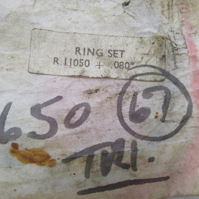 Set of 3 Hepolite OEM NOS 3 Piston Set Triumph 650cc + .080 R11050 for