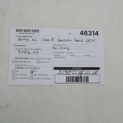 Harley Davidson OEM XL 1200R Low Profile Seat Sportster 2004-2006 5155