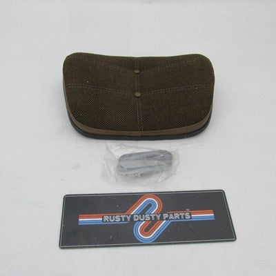 Vtg Harley Davidson OEM NOS Brown Cloth Black Vinyl Backrest Seat Pad