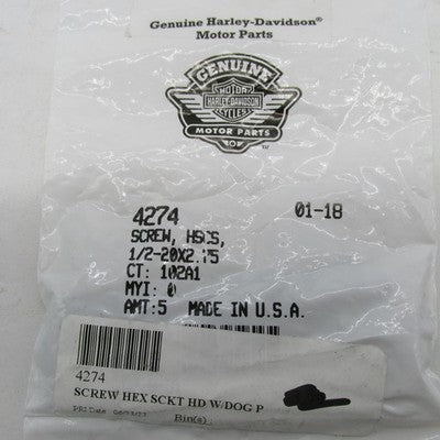 Lot of 4 Genuine Harley-Davidson OEM NOS Hex Socket Head Screws 4274