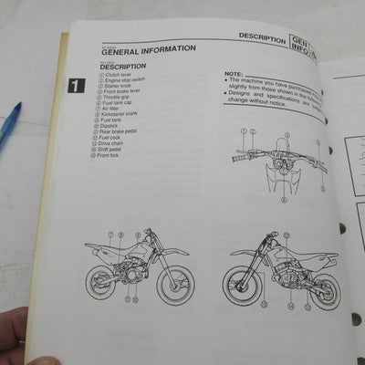 Yamaha OEM Service Manual TT-R125M/TT-125MC LIT-11626-13-47 5HP-28199-