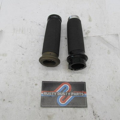 Pair of Rubber Knuckled 1" Hand Grips Aftermarket Harley Sportster Mis