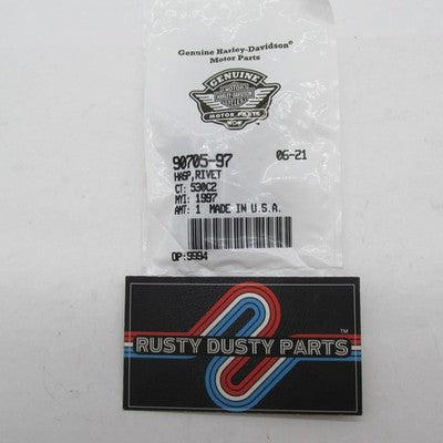 Lot of 2 Harley-Davidson OEM NOS Tour-Pak Hasp Rivet, Chrome 90705-97